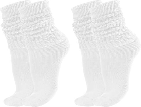 2 Pairs Slouch Socks for Women Men Scrunch Knee High Socks Crew Boot Socks Tube Long Slouchy Socks Pack Size 6-11 in Saudi Arabia