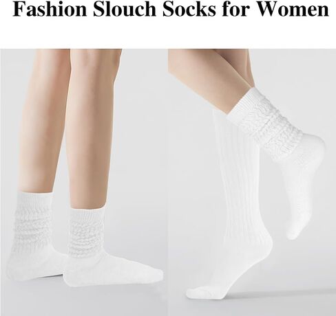 2 Pairs Slouch Socks for Women Men Scrunch Knee High Socks Crew Boot Socks Tube Long Slouchy Socks Pack Size 6-11 in Saudi Arabia