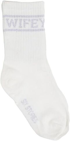 Wifey Socks for the Stylish Newlywed Chic | Soft, Comfy, Honeymoon Essential | Unique Gift for Wives on Anniversary, Birthday, Wedding | White with Silver Text in Saudi Arabia