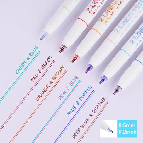 أقلام رسم ذات خطين ثلاثية الأبعاد من Tomorotec، ارسم خطين في نفس الوقت أقلام تحديد الخطوط المزدوجة in Kuwait