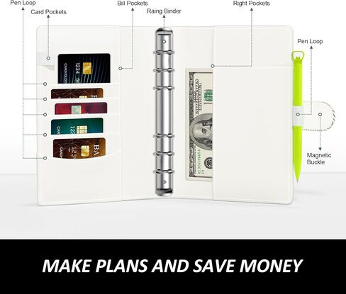 Rnivvi 100 Envelopes Money Saving Challenge Budget Binder, A5 Challenges Book with Cash Envelopes & Laminated Tracker, Cute Envelope Binder Kit for Women Men, Budgeting Planner to Save $5,050, White in Saudi Arabia