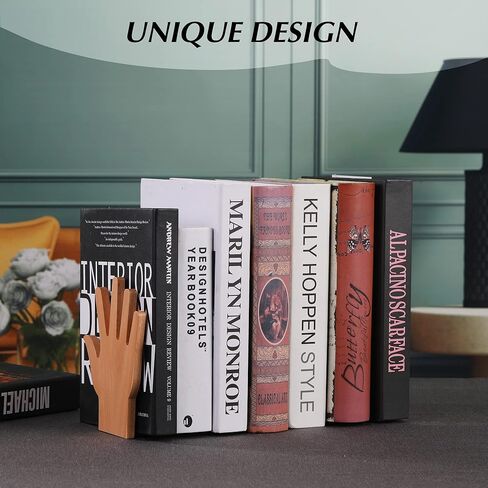 Wood Book Ends for Shelves, 2 in 1 Bookends and Simple Bookshelf Placed on The Table,Pack of 1 Pair Office Book Stand in Saudi Arabia