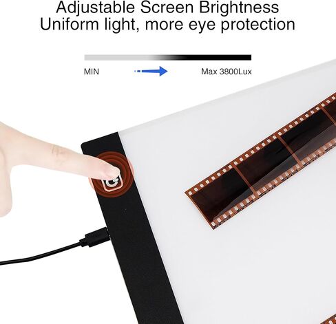 لوحة إضاءة عارض الشرائح، إضاءة خلفية للعارض السلبي، فيلم سلبي وشرائح قديمة، صندوق إضاءة مسح ضوئي بحجم A4 مع 3 مستويات سطوع in Kuwait