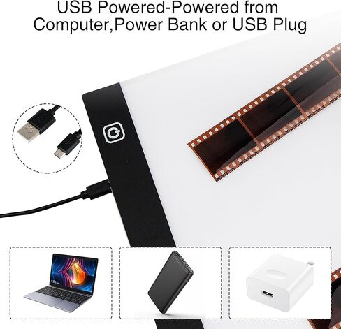 لوحة إضاءة عارض الشرائح، إضاءة خلفية للعارض السلبي، فيلم سلبي وشرائح قديمة، صندوق إضاءة مسح ضوئي بحجم A4 مع 3 مستويات سطوع in Kuwait