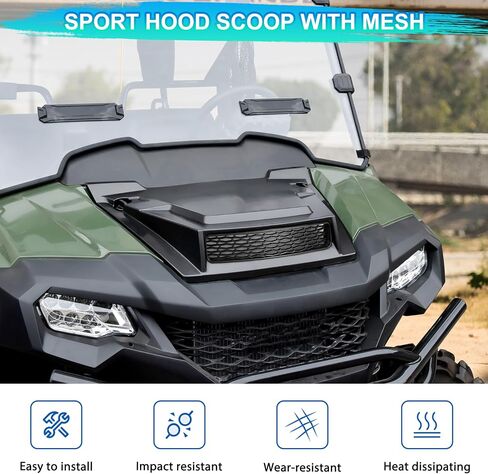 غطاء محرك السيارة مغرفة لسيارة Honda Pioneer 700 2P 4P 2014+، غطاء غطاء المحرك الأمامي مع مجموعة مدخل هواء شبكية لملحقات Honda Pioneer 700-2 700-4 2014-2024 in Saudi Arabia