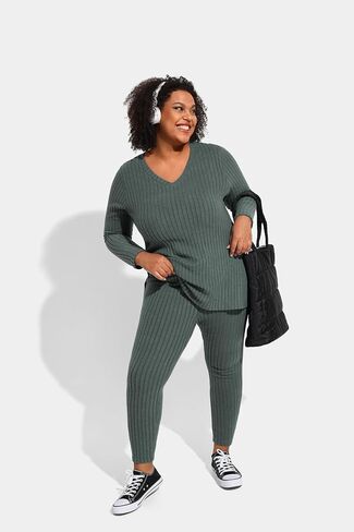 RITERA Plus Size Track Suits for Women 2 Piece Long Sleeve Sweatsuits Knit Pullover Tracksuits Ribbed Pajamas XL-5XL in Saudi Arabia