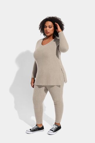 RITERA Plus Size Track Suits for Women 2 Piece Long Sleeve Sweatsuits Knit Pullover Tracksuits Ribbed Pajamas XL-5XL in Saudi Arabia