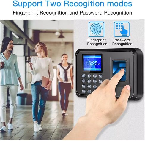 Fingerprint Checker, Password Entry Machine, 1000 Fingerprint Memory Biometric with 2.4 Inch Color Display - USB Flash Report in Saudi Arabia