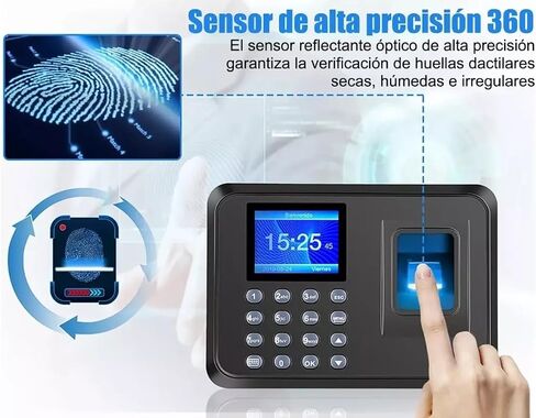 Fingerprint Checker, Password Entry Machine, 1000 Fingerprint Memory Biometric with 2.4 Inch Color Display - USB Flash Report in Saudi Arabia