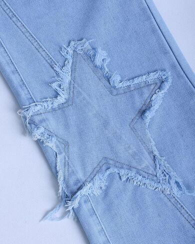 Kedera Women's Wide Leg Denim Pants Teen Star Raw Edge Baggy Trousers High Waisted Boyfriend Y2K Jeans Girls Fashion in Saudi Arabia