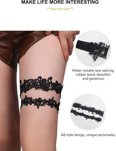 ohyeahlady Lace Garter for Bride 2 Piece Women Sexy Wedding Garter Bridal Leg Garter Set Bow Stretch Prom Garter for Ladies in Saudi Arabia