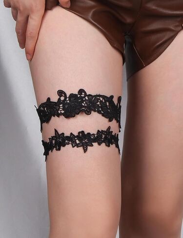 ohyeahlady Lace Garter for Bride 2 Piece Women Sexy Wedding Garter Bridal Leg Garter Set Bow Stretch Prom Garter for Ladies in Saudi Arabia
