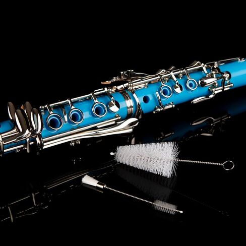 جلوري بي كلارينيت مسطح مع برميل ثانٍ، 11 قصبة، 8 وسائد، حقيبة، مجموعة العناية والمزيد ~ أزرق فاتح in Kuwait