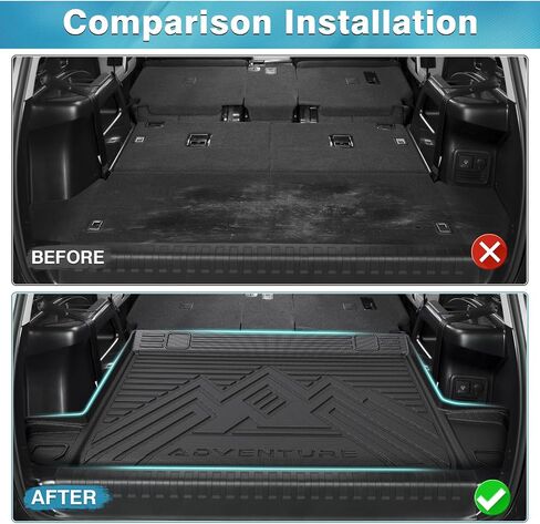 Mixsuper Custom Cargo Liner for Toyota 4Runner 2010-2024 5 Seater (No 3rd Seat or No Sliding Cargo Deck), Trunk Mat for 4Runner Accessories Rear Cargo Mat Trunk Liner Black in Kuwait