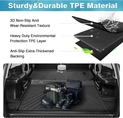 Mixsuper Custom Cargo Liner for Toyota 4Runner 2010-2024 5 Seater (No 3rd Seat or No Sliding Cargo Deck), Trunk Mat for 4Runner Accessories Rear Cargo Mat Trunk Liner Black in Kuwait