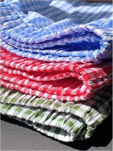MakeMeChic Women's 3 Pack Plaid Boxer Shorts Y2k Elastic High Waist Lounge Gingham Shorts in Saudi Arabia