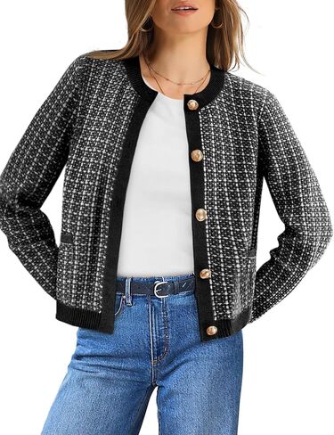 OFEEFAN Womens Cardigan Sweaters Open Front Long Sleeve Button Down Knit Jackets with Pockets 2024 Fall Winter in Saudi Arabia