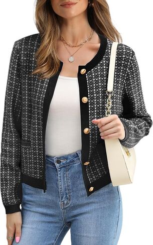 OFEEFAN Womens Cardigan Sweaters Open Front Long Sleeve Button Down Knit Jackets with Pockets 2024 Fall Winter in Saudi Arabia
