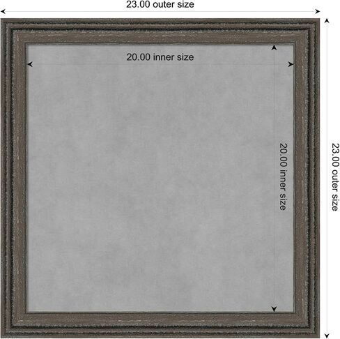 Amanti Art Framed Magnetic Board (23 x 23) Upcycled Brown Grey Magnet Board, Medium Magnetic Bulletin Board for Office Decor, Mudroom, Kitchen or Organization Drop Zone from WI, USA in Saudi Arabia