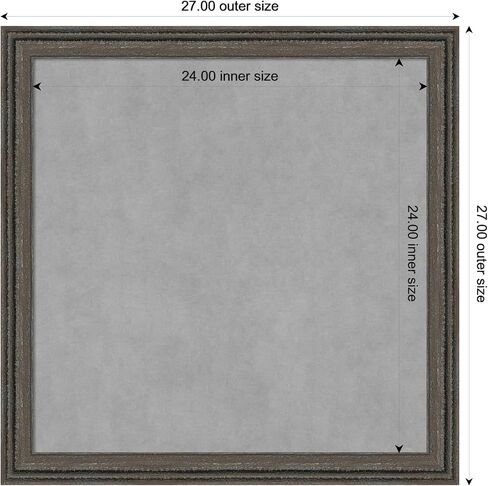 Amanti Art Framed Magnetic Board (27 x 27) Upcycled Brown Grey Magnet Board, Medium Magnetic Bulletin Board for Office Decor, Mudroom, Kitchen or Organization Drop Zone from WI, USA in Saudi Arabia