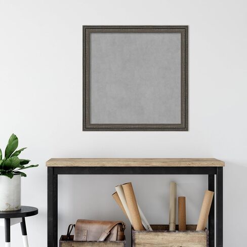 Amanti Art Framed Magnetic Board (27 x 27) Upcycled Brown Grey Magnet Board, Medium Magnetic Bulletin Board for Office Decor, Mudroom, Kitchen or Organization Drop Zone from WI, USA in Saudi Arabia