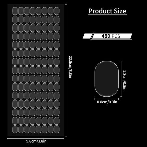 480PCS Adhesive Stick dots, Double Sided Sticky Tack Putty, Clear Removable Double Sided Adhesive Dots, Sticky Gel Dots Tacky Putty Crafts Mounting Putty for Wall Hanging Pictures Poster Card Crafts in Saudi Arabia