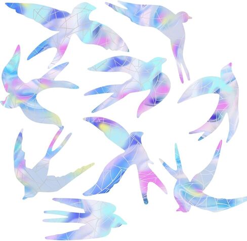 18 قطعة من ملصقات النوافذ بألوان قوس قزح على شكل طائر لمنع ضربات نافذة الطيور، ملصقات النوافذ لمنع ضربات الطيور، ملصقات عاكسة للضوء بألوان قوس قزح in Kuwait