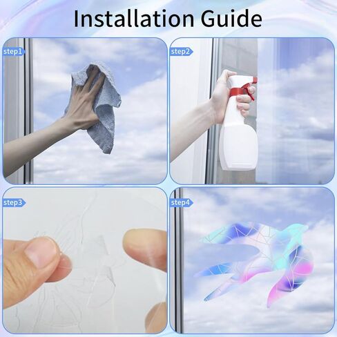 18 قطعة من ملصقات النوافذ بألوان قوس قزح على شكل طائر لمنع ضربات نافذة الطيور، ملصقات النوافذ لمنع ضربات الطيور، ملصقات عاكسة للضوء بألوان قوس قزح in Kuwait