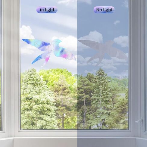 18 قطعة من ملصقات النوافذ بألوان قوس قزح على شكل طائر لمنع ضربات نافذة الطيور، ملصقات النوافذ لمنع ضربات الطيور، ملصقات عاكسة للضوء بألوان قوس قزح in Kuwait