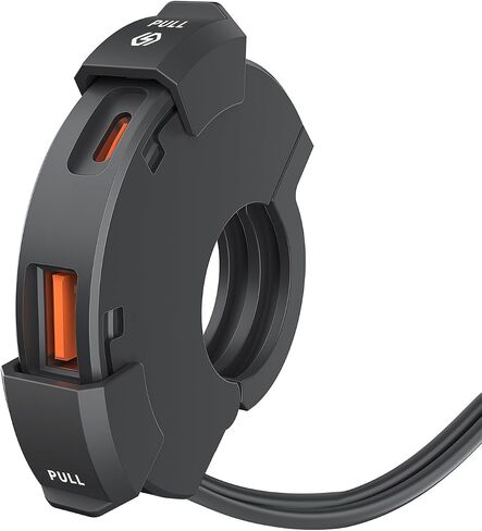 Shkalacar شاحن هاتف USB للدراجات النارية، نوع C USB A شاحن مزدوج سريع QC3.0 IP65 مقاوم للماء مناسب للكمبيوتر اللوحي/الهاتف/شحن الملاحة in Saudi Arabia