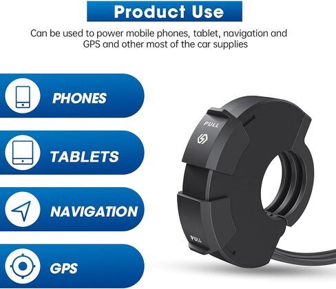 Shkalacar شاحن هاتف USB للدراجات النارية، نوع C USB A شاحن مزدوج سريع QC3.0 IP65 مقاوم للماء مناسب للكمبيوتر اللوحي/الهاتف/شحن الملاحة in Saudi Arabia