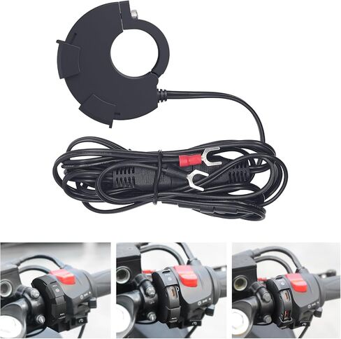 Shkalacar شاحن هاتف USB للدراجات النارية، نوع C USB A شاحن مزدوج سريع QC3.0 IP65 مقاوم للماء مناسب للكمبيوتر اللوحي/الهاتف/شحن الملاحة in Saudi Arabia
