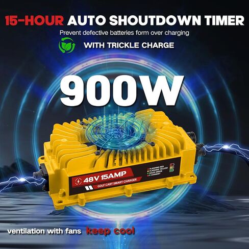 شاحن عربة الجولف 48 فولت، شاحن بطارية عربة الجولف لسيارة النادي، EZGO TXT، 110VAC، IP 67 مقاوم للماء، كابل 18FT مع قابس دائري in Kuwait