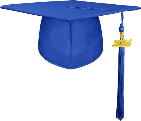 Unisex Adult Matte Graduation Cap with 2024+2023 Tassel Year Charm for High School & Bachelor Master in Saudi Arabia
