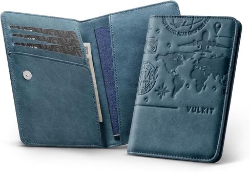 VULKIT حامل جواز السفر للسفر مع إغلاق مغناطيسي RFID حجب محفظة السفر جواز السفر غطاء كتاب حامل بطاقة الصعود أساسيات السفر in Kuwait