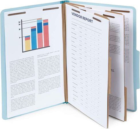 30 Legal Size Classification Folders, 2 Divider 2 Inch Tyvek Expansions, Durable 2 Prongs Designed to Organize Standard Law Client Files, Office Reports, 30 Legal Folders, Light Blue in Saudi Arabia