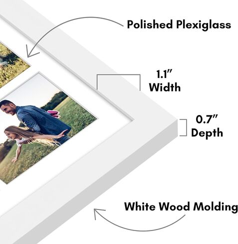 Americanflat 12x22 Collage Picture Frame with Polished Plexiglass - Fits Eight 4x6 Photos or One 12x22 Photo - Gallery Wall Frame Set - Signature Collection - Photo Frame for Wall Display – Black in Saudi Arabia
