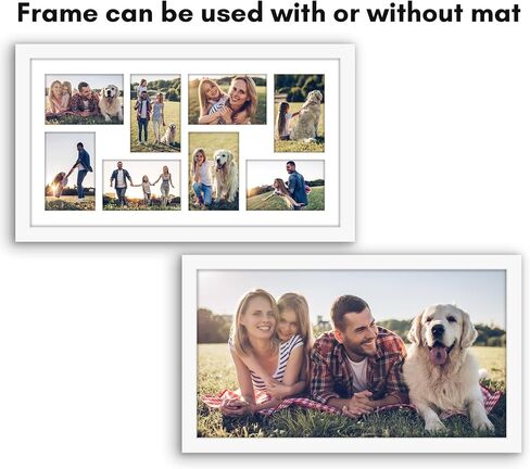 Americanflat 12x22 Collage Picture Frame with Polished Plexiglass - Fits Eight 4x6 Photos or One 12x22 Photo - Gallery Wall Frame Set - Signature Collection - Photo Frame for Wall Display – Black in Saudi Arabia