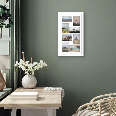 Americanflat 12x22 Collage Picture Frame with Polished Plexiglass - Fits Eight 4x6 Photos or One 12x22 Photo - Gallery Wall Frame Set - Signature Collection - Photo Frame for Wall Display – Black in Saudi Arabia