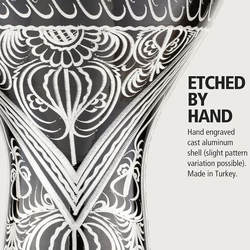 طبلة Meinl Percussion الألومنيوم Doumbek المصرية، محفورة يدويًا - صنع في تركيا - رأس صناعي، ضمان لمدة عامين (HE-3018) in Kuwait