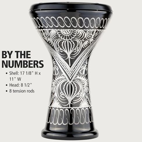 طبلة Meinl Percussion الألومنيوم Doumbek المصرية، محفورة يدويًا - صنع في تركيا - رأس صناعي، ضمان لمدة عامين (HE-3018) in Kuwait