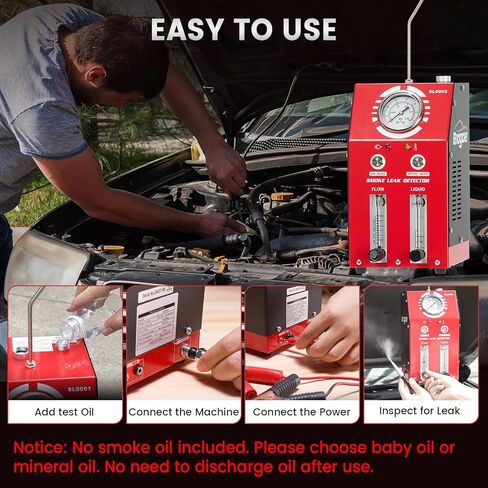 آلة دخان EVAP للسيارات - جهاز كشف تسرب نظام أنابيب وقود السيارة ثنائي الوضع 12 فولت مع مستوى الزيت ومقياس تدفق قابل للتعديل لجميع المركبات in Kuwait