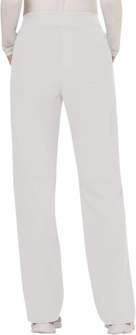 Cherokee Scrub Set For Women, Modern Classic Fit Mock Wrap Top WW610 With Mid Rise, Straight Leg Pant WW110, White- L Top/L Petite Pant in Saudi Arabia