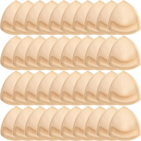 20 Pairs Waterproof Swimsuit Bra Inserts Bra Pads Sewn Padded Sports Push up Bra Pads Bathing Suit Insert for Women (C/D cups) Beige in Saudi Arabia