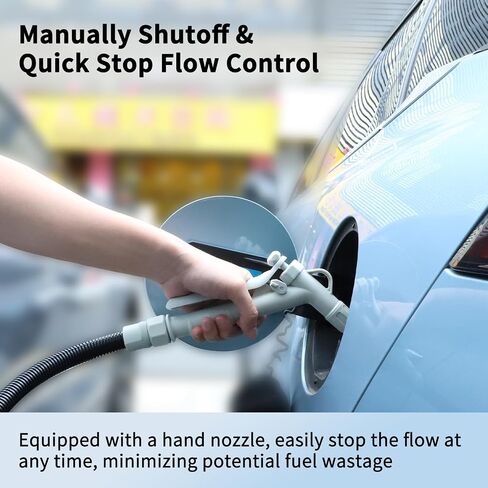 Fuel Transfer Pump (3.2GPM) with Hand Nozzle for Quick Stop Flow Control, 51" Hose Automatic Transfer Pump with 4 Tank Adapters, USB and Battery Powered Portable Liquid Pump for Oil, Gasoline, Diesel in Saudi Arabia
