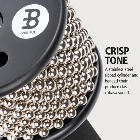 جهاز Meinl Percussion Turbo Cabasa مع منافذ صوت لإسقاط إضافي وأسطوانة من الفولاذ المقاوم للصدأ، ضمان لمدة عامين، صغير (CA5BK-S) in Kuwait