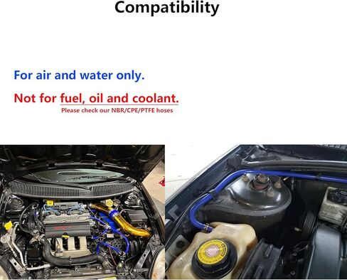 Ucreative 1/8 بوصة 5/32 بوصة 3/16 بوصة 1/4 بوصة 5/16 بوصة 3/8 بوصة مجموعة خرطوم أنابيب فراغ السيليكون للسيارات عالية الأداء 6 قطع 10 قدم مع 113 قطعة موصلات نايلون (أسود) in Kuwait