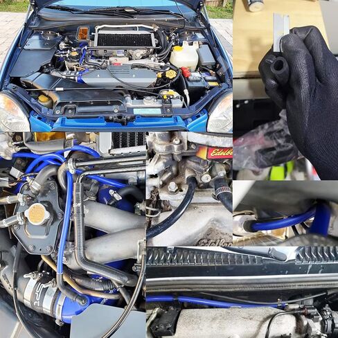 Ucreative 1/8 بوصة 5/32 بوصة 3/16 بوصة 1/4 بوصة 5/16 بوصة 3/8 بوصة مجموعة خرطوم أنابيب فراغ السيليكون للسيارات عالية الأداء 6 قطع 10 قدم مع 113 قطعة موصلات نايلون (أسود) in Kuwait