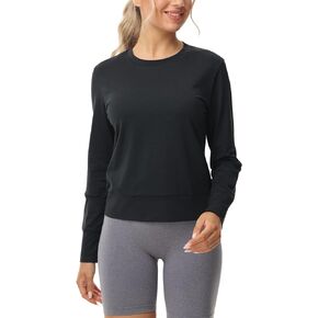 Women's Casual Basic Long Sleeve T-Shirts Lightweight Sweatshirts Layering Pieces Workout Crop Tops