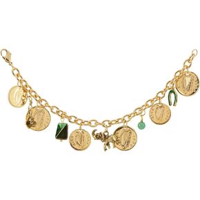 American Coin Treasures Gold Layered Irish Coin Charm Coin Bracelet